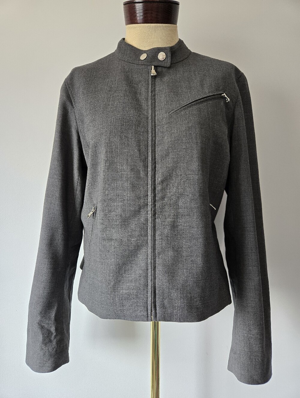 Ralph Lauren Lightweight  Wool Grey Zip-Up Jacket. Size 12